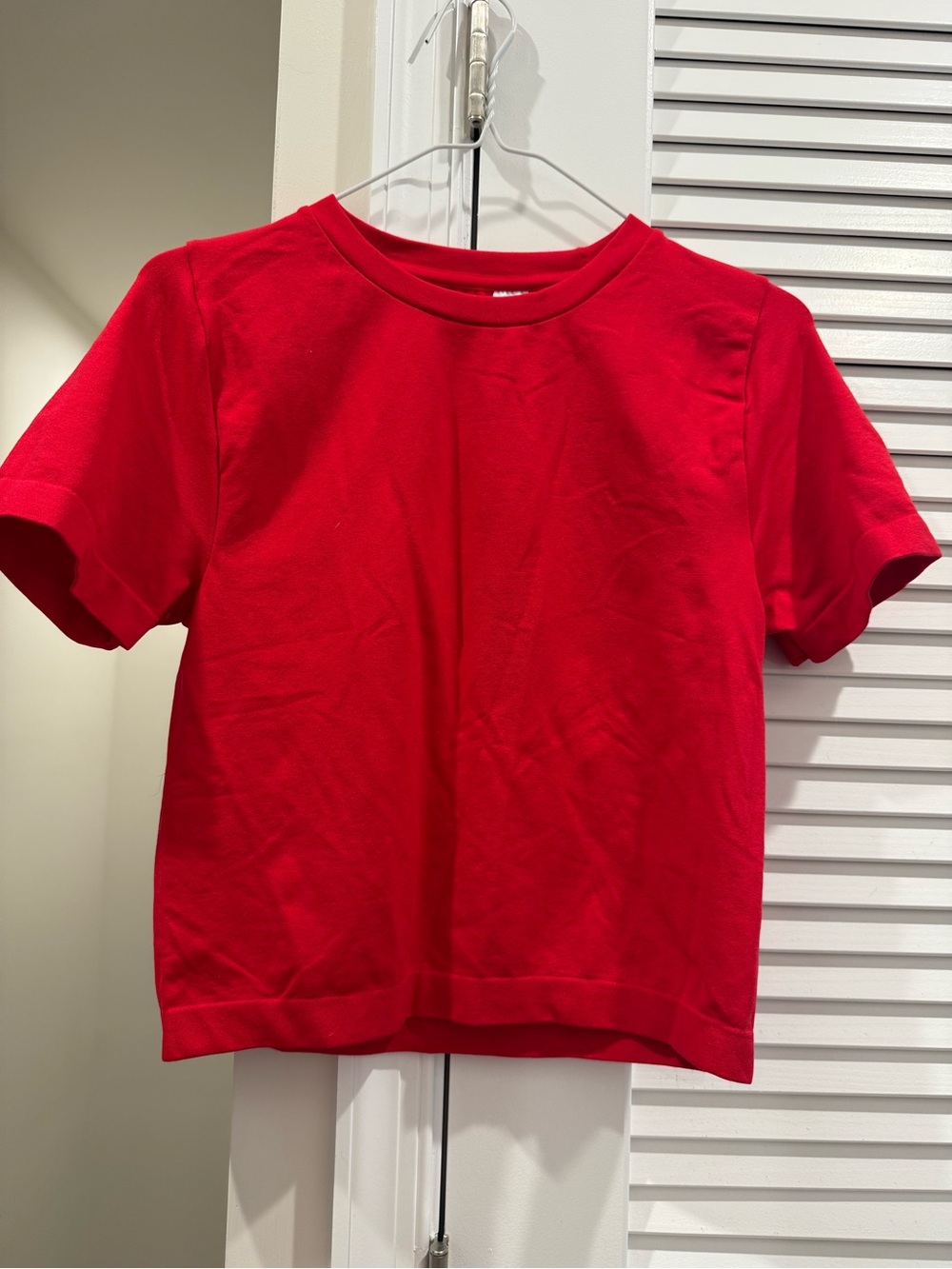 a new day Red Short Sleeve Crop Top